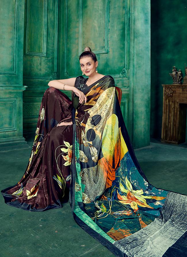 Crepe Multi Colour Casual Wear Printed Saree